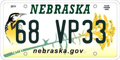 NE license plate 68VP33