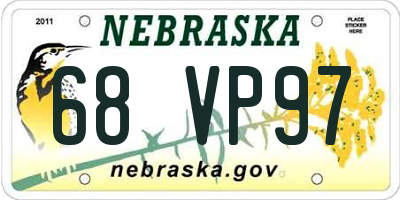 NE license plate 68VP97