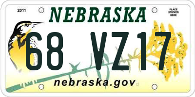 NE license plate 68VZ17