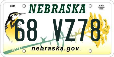 NE license plate 68VZ78