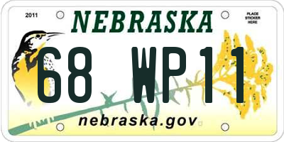 NE license plate 68WP11