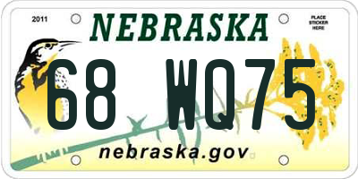 NE license plate 68WQ75