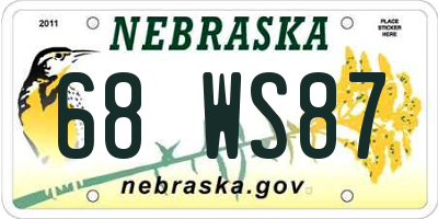 NE license plate 68WS87
