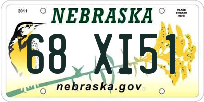 NE license plate 68XI51