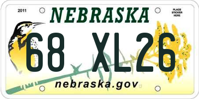 NE license plate 68XL26