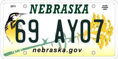 NE license plate 69AY07