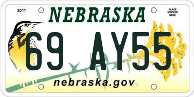 NE license plate 69AY55