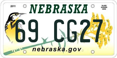 NE license plate 69CG27