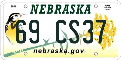 NE license plate 69CS37