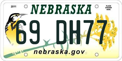 NE license plate 69DH77