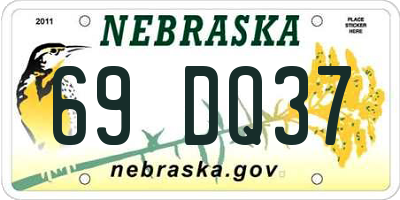 NE license plate 69DQ37