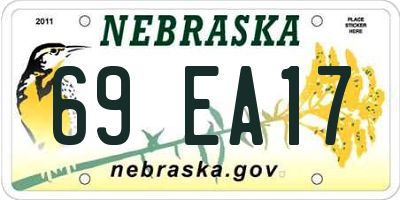 NE license plate 69EA17