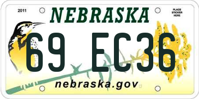 NE license plate 69EC36