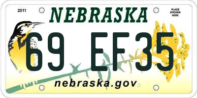 NE license plate 69EF35