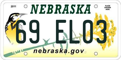 NE license plate 69EL03
