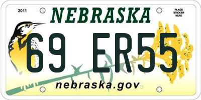 NE license plate 69ER55