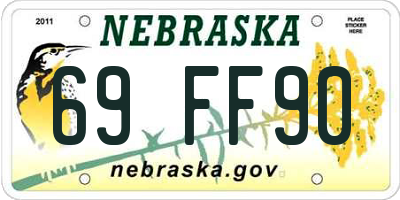 NE license plate 69FF90