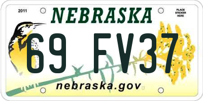 NE license plate 69FV37
