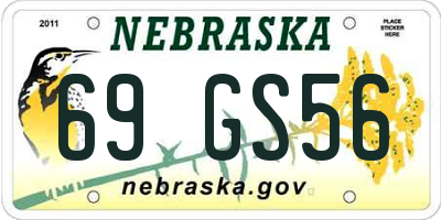 NE license plate 69GS56
