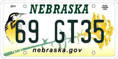 NE license plate 69GT35