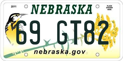 NE license plate 69GT82