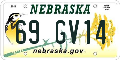 NE license plate 69GV14