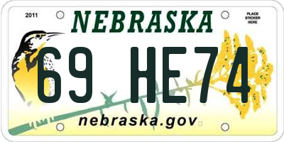 NE license plate 69HE74