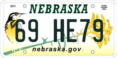 NE license plate 69HE79