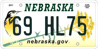 NE license plate 69HL75