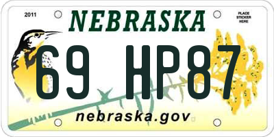 NE license plate 69HP87