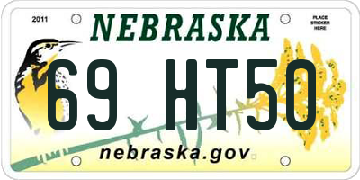 NE license plate 69HT50