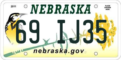 NE license plate 69IJ35
