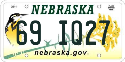 NE license plate 69IQ27
