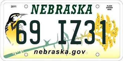 NE license plate 69IZ31