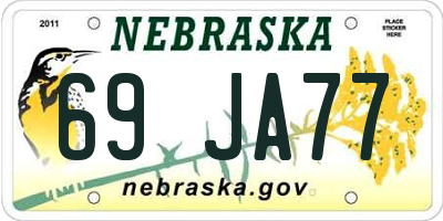 NE license plate 69JA77