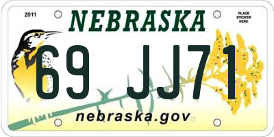 NE license plate 69JJ71