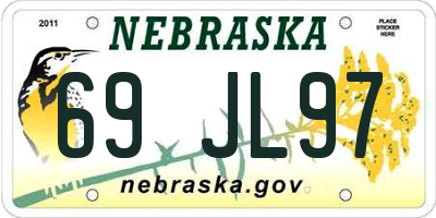 NE license plate 69JL97