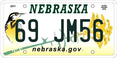 NE license plate 69JM56