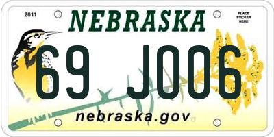 NE license plate 69JO06