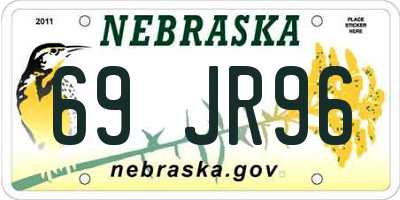 NE license plate 69JR96
