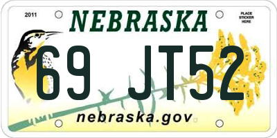 NE license plate 69JT52