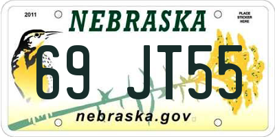 NE license plate 69JT55