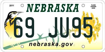 NE license plate 69JU95