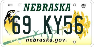 NE license plate 69KY56