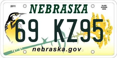 NE license plate 69KZ95