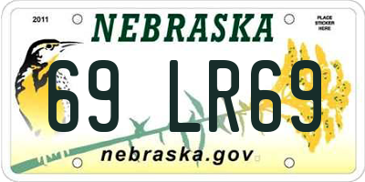 NE license plate 69LR69