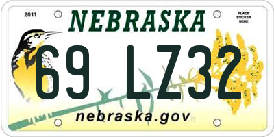NE license plate 69LZ32