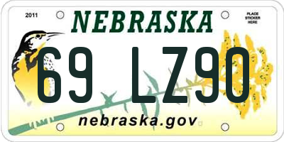 NE license plate 69LZ90