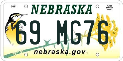 NE license plate 69MG76