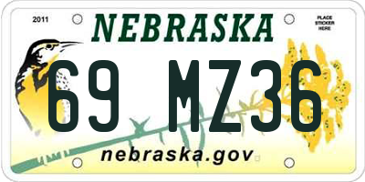 NE license plate 69MZ36